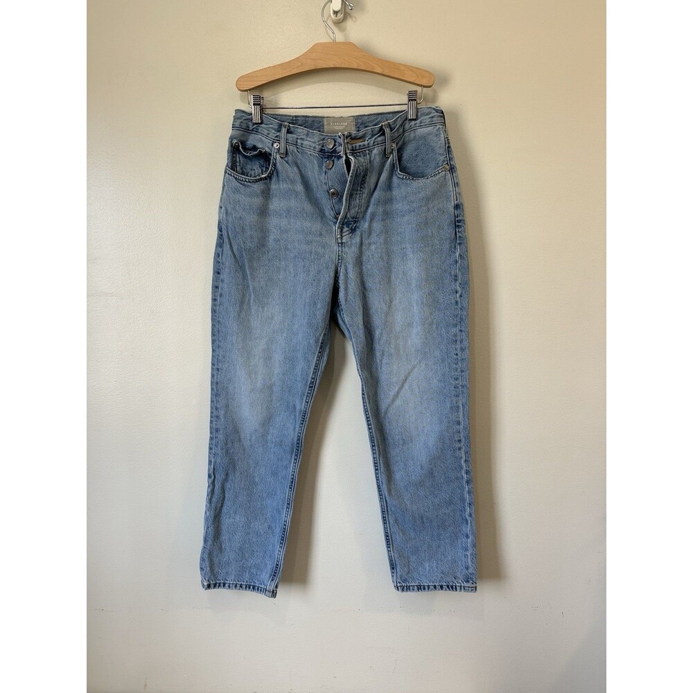 Everlane Women 29 Crop The 90s Cheeky Straight Jean Organic Cotton Button Fly